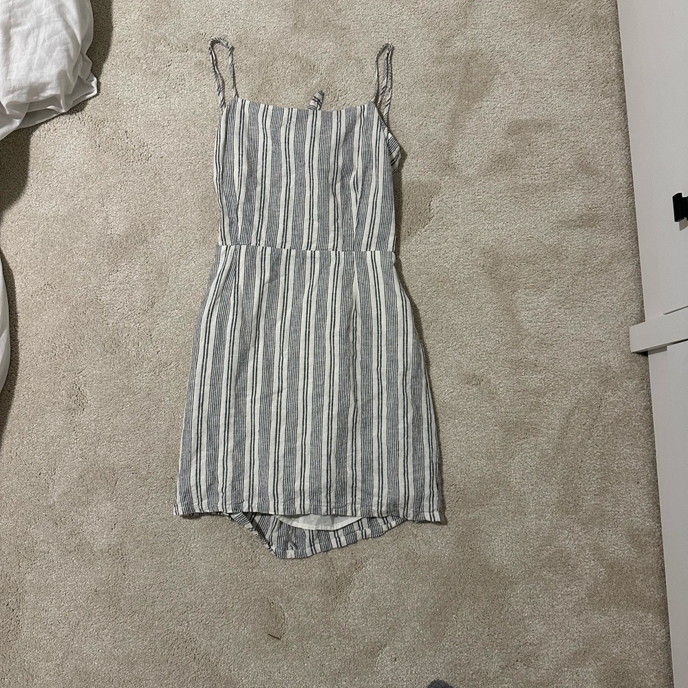 Garage White and Blue Spaghetti Strap Sundress